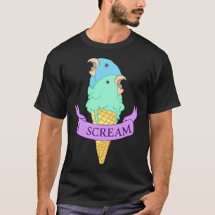 T-shirt Je crie perroquet bleu Ice cream Turquoise perruch