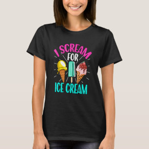 T-shirt Je Crie Pour Glace Crème Été Gelato Gelato Gelée