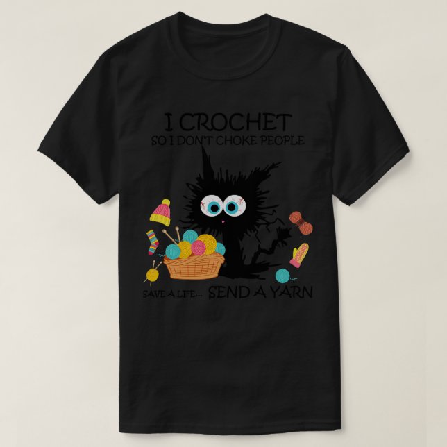 T-shirt Je crochet Je n'étouffe pas les gens 1 (Design devant)