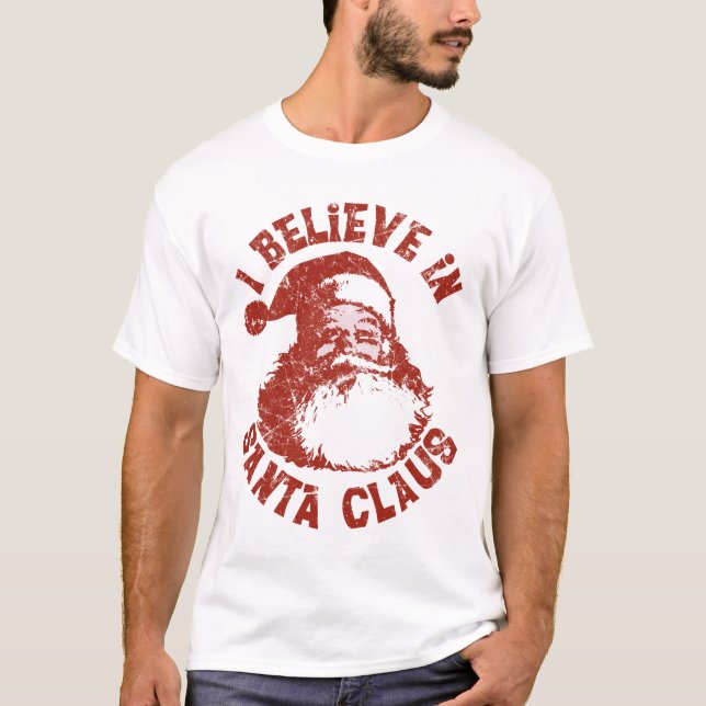T-shirt Je crois à la chemise du père noël (Devant)