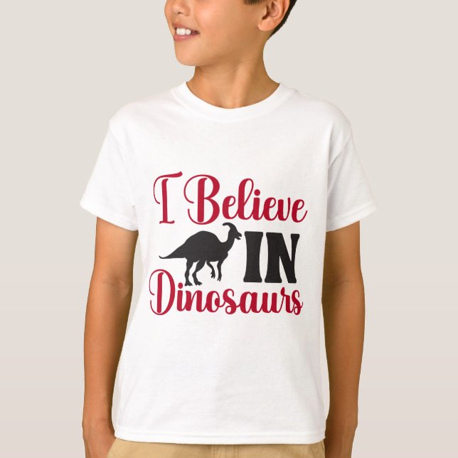 T-shirt Je crois au dinosaure (Devant)