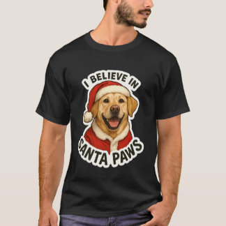 T-shirt Je crois au Labrador Retriever Chien Santa Paws Ch