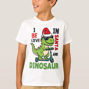 T-shirt Je crois au Père Noël et aux enfants dinosaures