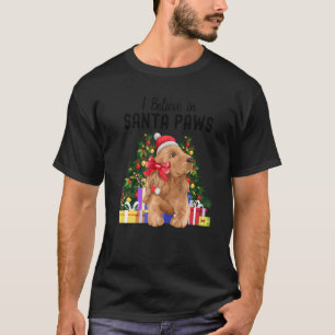 T-shirt Je crois au Père Noël Pattes Mignon Cocker Spanie