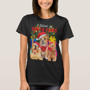 T-shirt Je Crois Aux Chiens Mignons De Père Noël Qui Porte