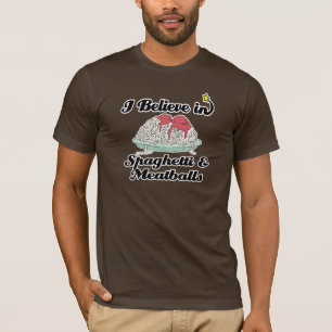 T-shirt je crois aux spaghettis et boulettes de viande