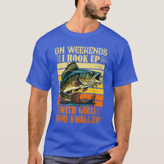 T-shirt Je Crois Avec Des Filles Qui Swallow Funny Fishing