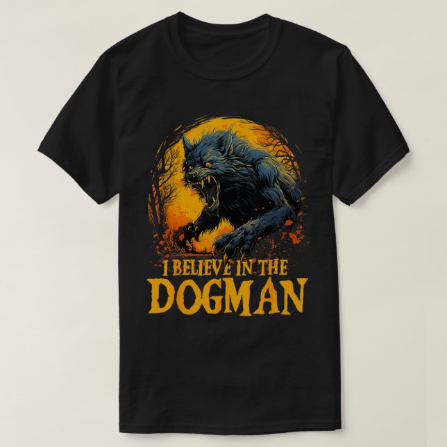 T-shirt Je crois en la Crypte LBL Crypt Cryptid Dogman Mic (Design devant)