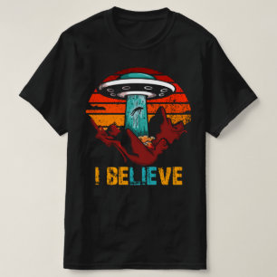 T-shirt Je Crois En L'OVNI T E.T Alien Soucoupe volante