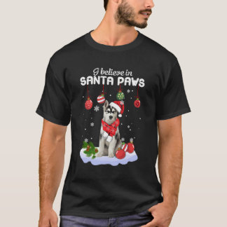 T-shirt Je Crois En Père Noël Paws Alaskan Malamutes Cadea