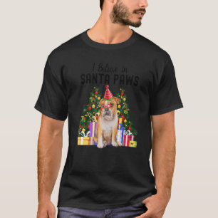 T-shirt Je Crois En Père Noël Paws Bulldog Maigre Bulld Xm