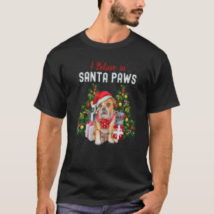 T-shirt Je Crois En Père Noël Paws Bulldog Maigre Bulld Xm
