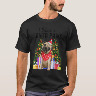 T-shirt Je Crois En Père Noël Paws Carlin Joli Noël P