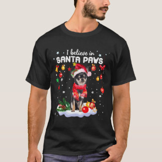 T-shirt Je Crois En Père Noël Paws Chihuahua Joli Noël G