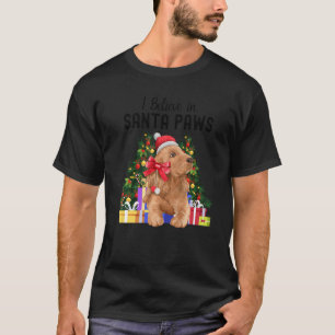 T-shirt Je Crois En Père Noël Paws Mignonne Cocker Espagno