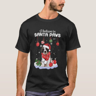 T-shirt Je Crois En Père Noël Paws Saint Bernard Don