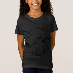 T-Shirt Je Crois En Père Noël Reindeer Silhouette Noël