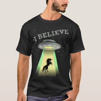 T-shirt Je Crois En Ufos Qui Prennent Des Unicornes