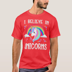 T-shirt JE CROIS EN UNICORNS Funny Unicorn Fairy Tales Lo