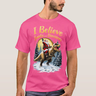 T-shirt Je Crois Père Noël Et Dinosaures Noël Noël Noël No