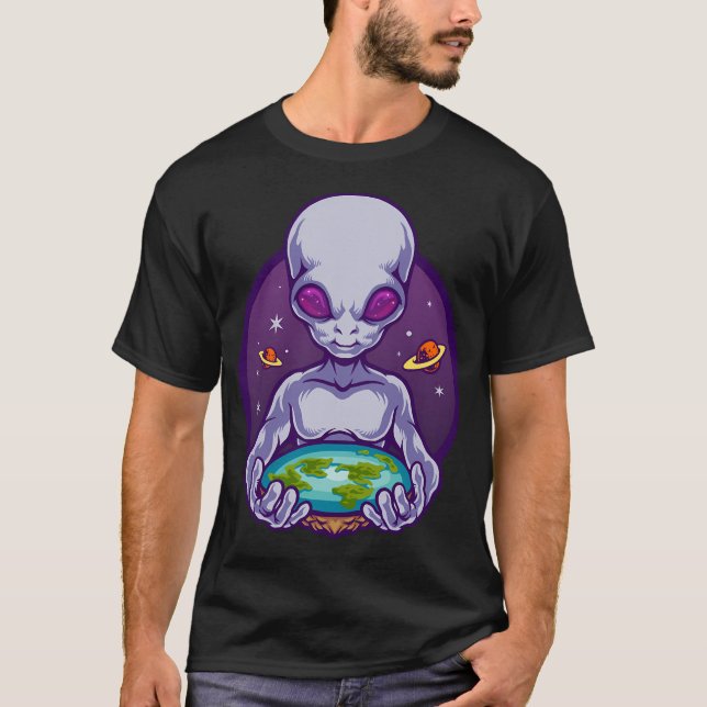 T-shirt Je Crois Que L'Invasion Des Aliens De Terres Plate (Devant)