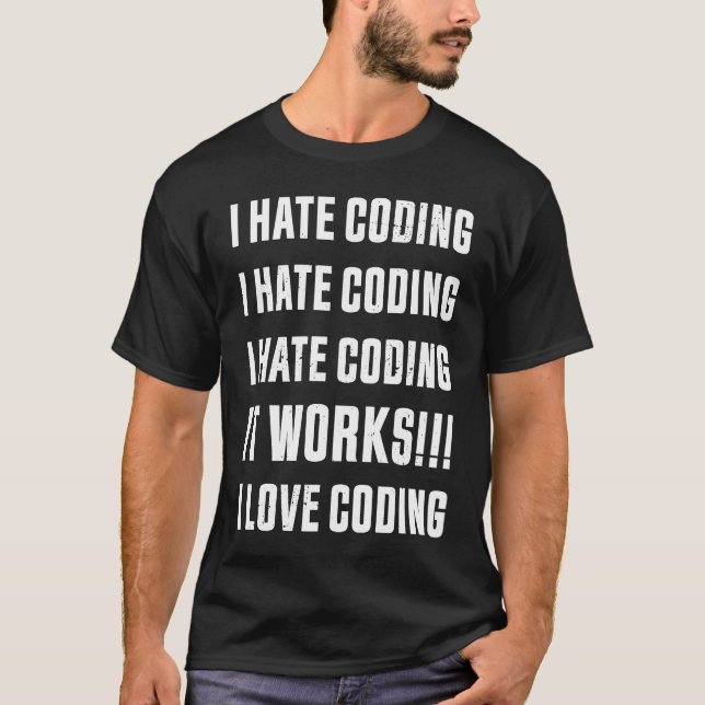 T-shirt Je déteste coder le code de programmation (Devant)