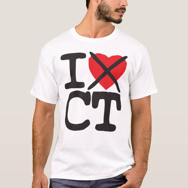 T-shirt Je déteste CT - le Connecticut (Devant)