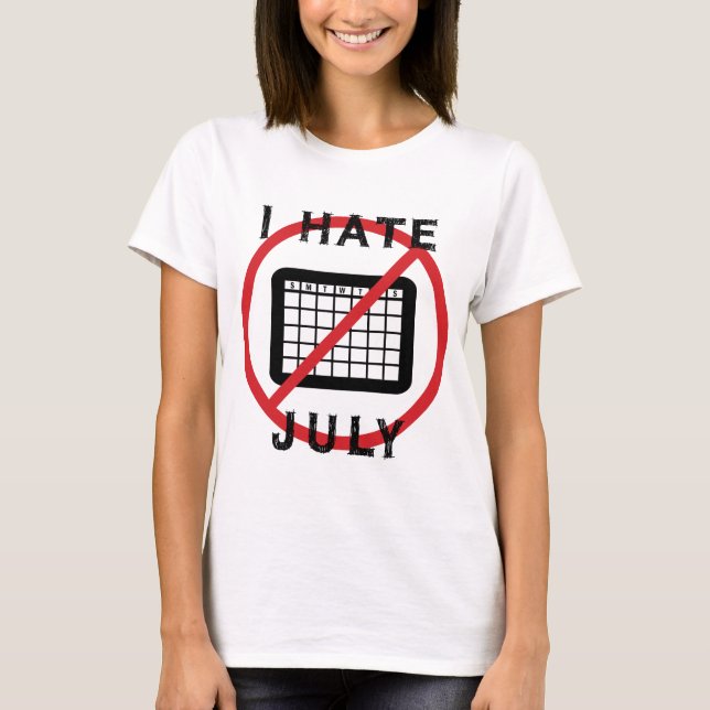 T-shirt Je déteste juillet (Devant)