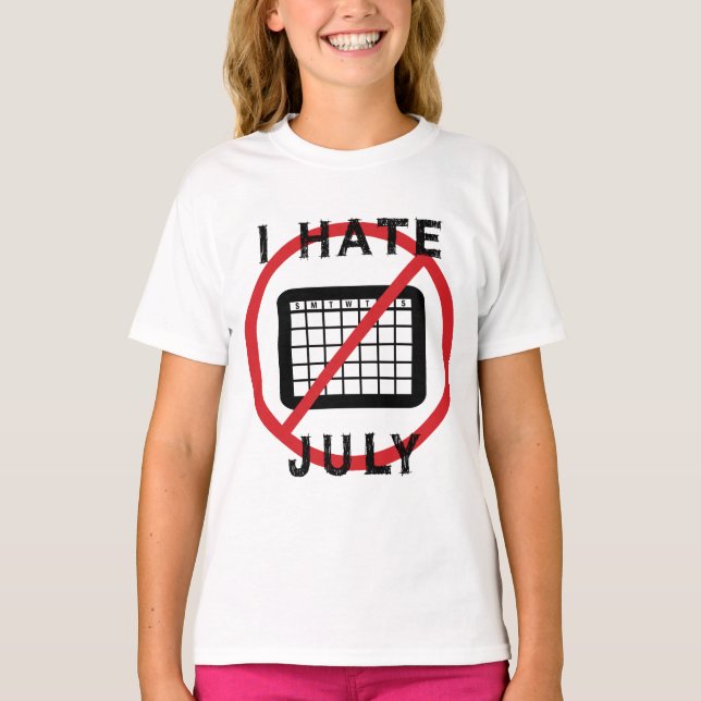 T-shirt Je déteste juillet (Devant)