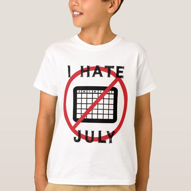 T-shirt Je déteste juillet (Devant)