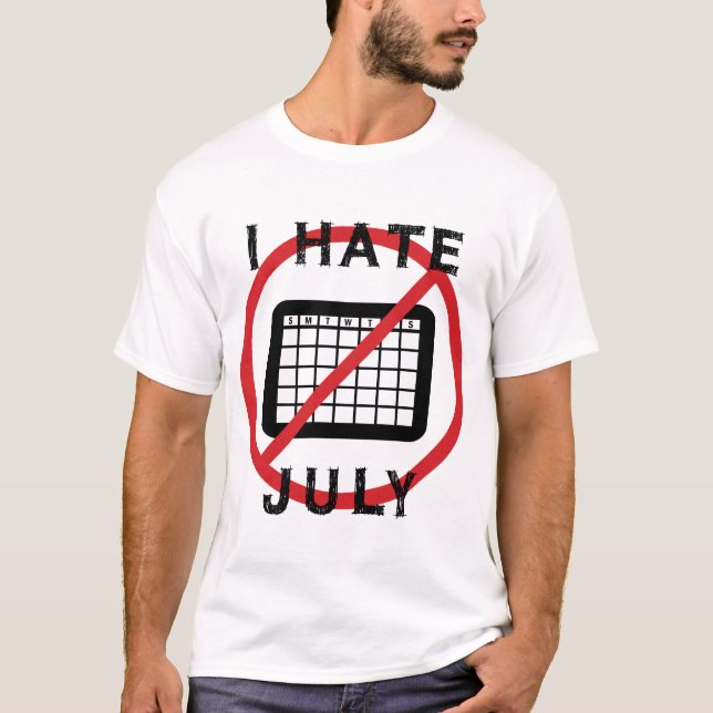 T-shirt Je déteste juillet (Devant)