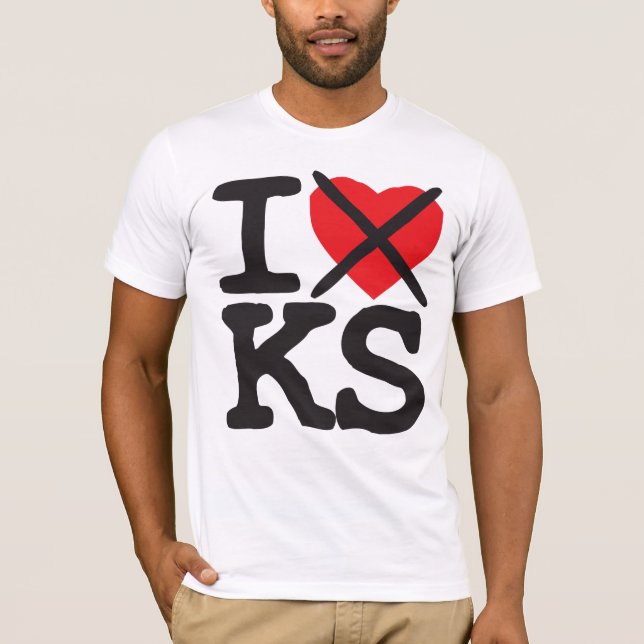 T-shirt Je déteste KS - le Kansas (Devant)