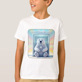 T-shirt Je déteste la chaleur de l'été - Joli ours polaire