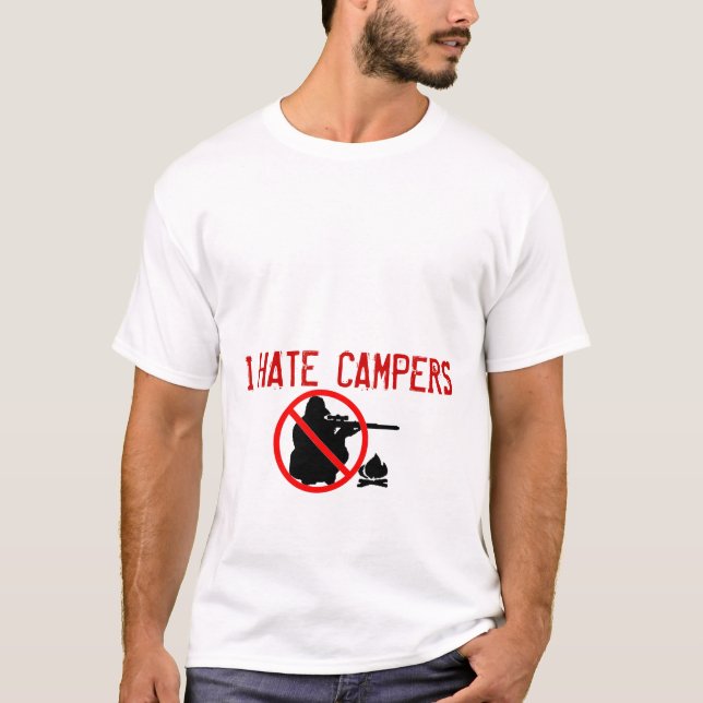 T-shirt Je déteste la pièce en t de campeurs (Devant)