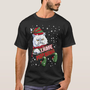 T-shirt Je déteste le chaton de matin chat elfe en colère 