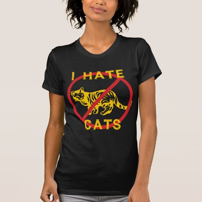 T-shirt Je déteste les chats (Devant)