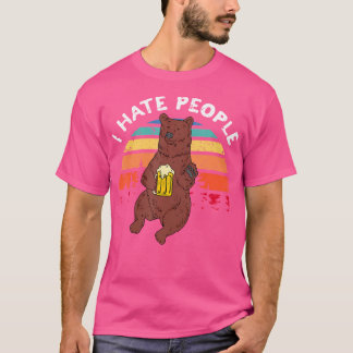 T-shirt Je Déteste Les Gens - Camping Drôle Trekking Rando