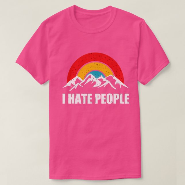 T-shirt Je Déteste Les Gens Camping Randonnée Aventure (Design devant)