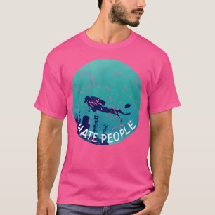 T-shirt Je Déteste Les Gens Drôle Plongée Sports Nautiques