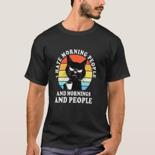 T-shirt Je déteste les gens du matin Café Chat