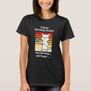 T-shirt Je déteste les gens du matin Café Chat pour maman 