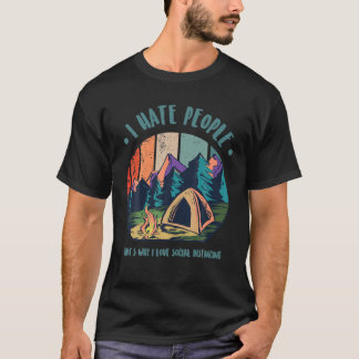 T-shirt Je déteste les gens | Love Camping Et Vacances Été
