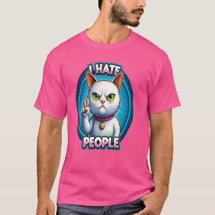 T-shirt Je Déteste Les Gens Misanthrope Grumpy Anti-Social