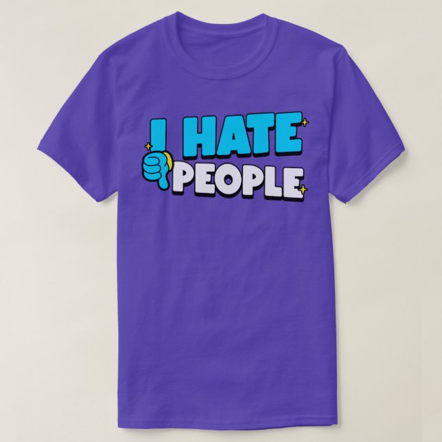 T-shirt Je déteste les gens rétro (Design devant)