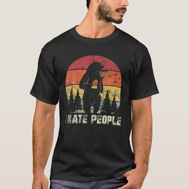 T-shirt Je Déteste Les Gens Rétro Conception De Camping Ex (Devant)