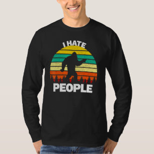 T-shirt Je Déteste Les Gens Sasquatchbig Pied Vintage Grap