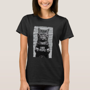 T-shirt Je déteste les gens u2013 Mugshot drôle et grinche