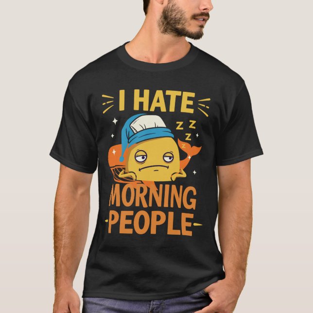 T-shirt Je déteste les lève-tôt - Morgenmuffel (Devant)
