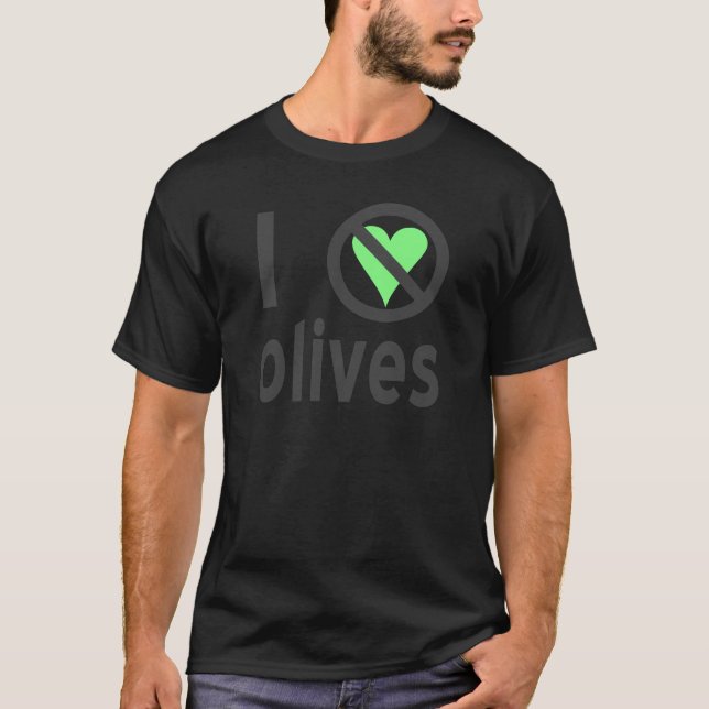 T-shirt Je déteste les olives (noires) (Devant)