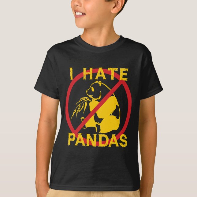 T-shirt Je déteste les pandas (Devant)